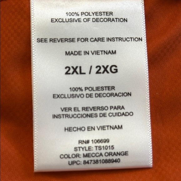 HABIT Casual Orange Button Down Shirt with Short Sleeves #258 - Picture 7 of 10